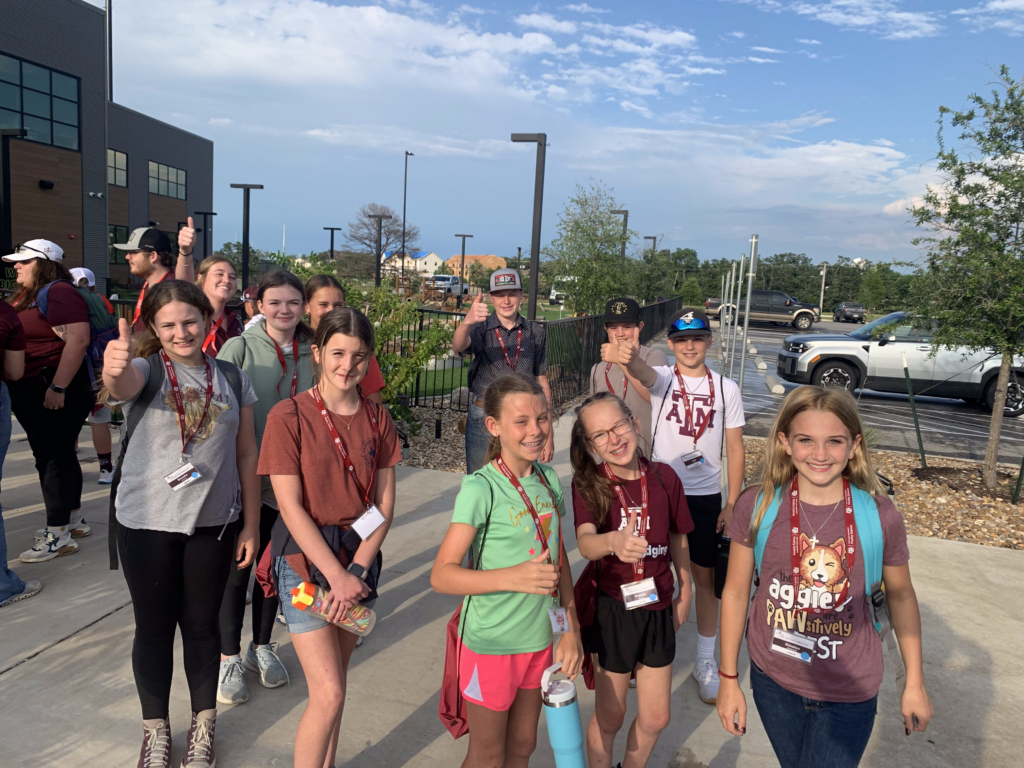 Session 1 attendees enjoying a night out on the town at the 2024 Texas A&M summer poultry judging camp