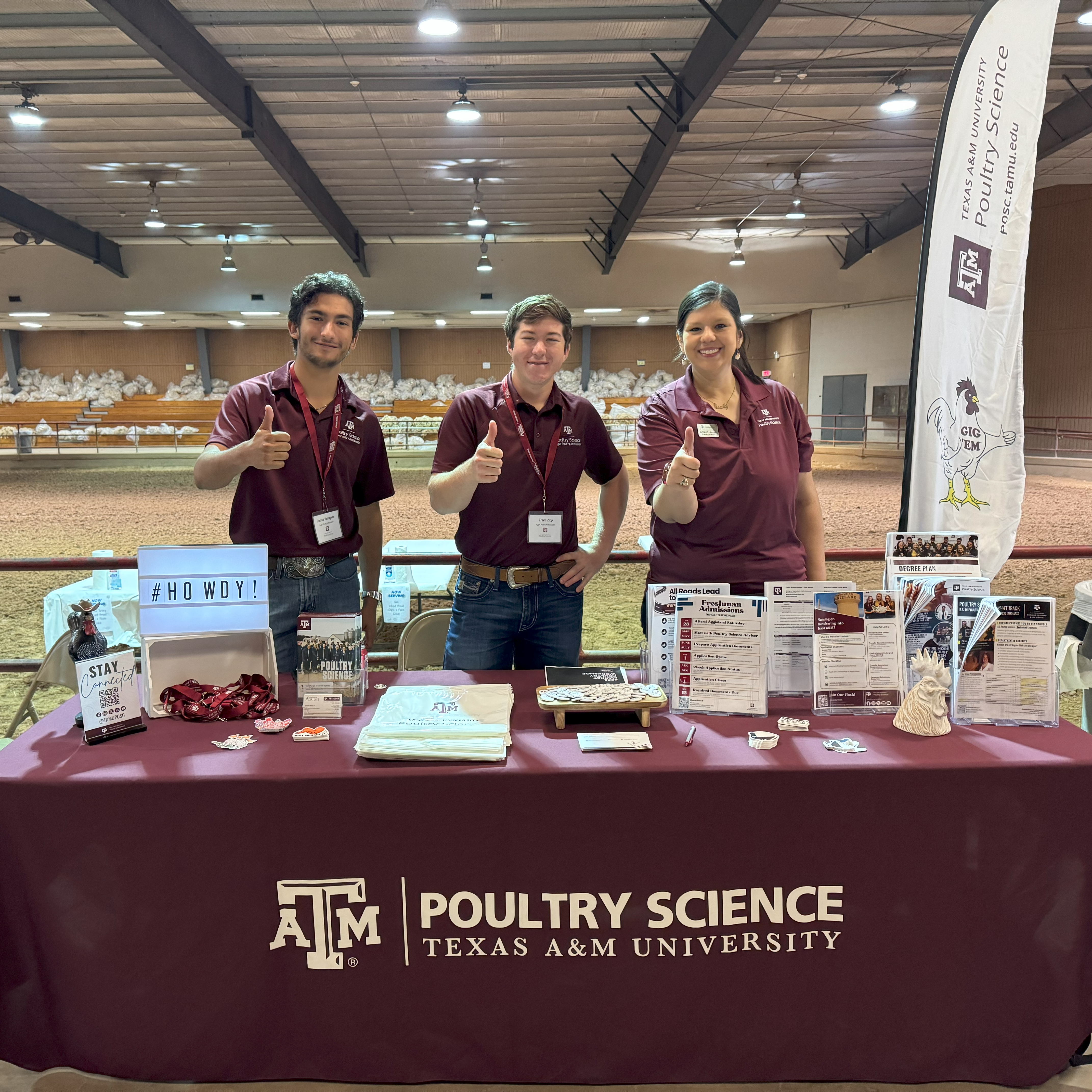 Representatives of TAMU poultry science at a recruiting booth